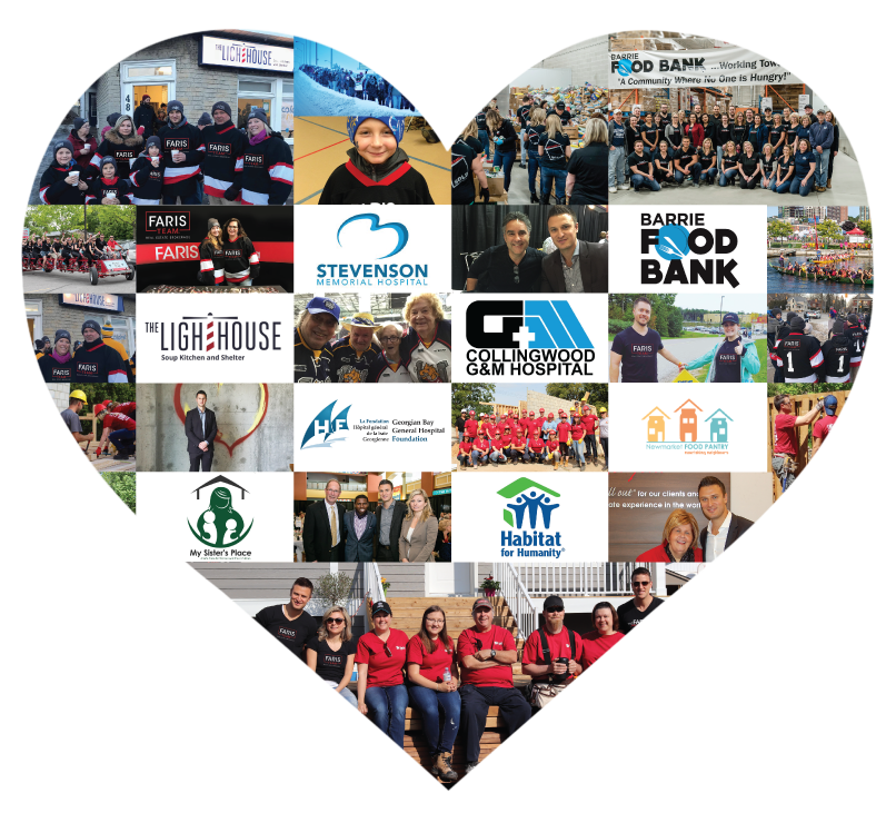 Faris Cares heart-shaped photo mosaic